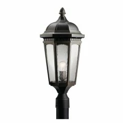 Flash Sale 😉 Kichler Lighting Courtyard 200W 120V Medium Outdoor Post Mount in Rubbed Bronze 😀