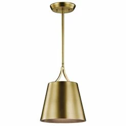New 😉 Kichler Lighting Maclain 100W 1-Light Medium E-26 Incandescent Mini Pendant in Natural Brass ⭐
