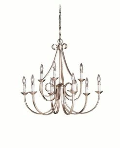 Best deal 😀 Kichler Lighting Dover 29 in. 60 W 9-Light Chandelier in Brushed Nickel ⌛