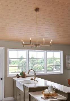 Top 10 🎉 Kichler Lighting Erzo 60W 8-Light Candelabra E-12 Incandescent Chandelier in Natural Brass ⭐ -Kichler Lighting shop Query 219