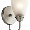New 🧨 Kichler Lighting Jolie 6-1/4 in. 100W 1-Light Medium E-26 Incandescent Wall Sconce in Brushed Nickel 🎉 -Kichler Lighting shop Query 2195