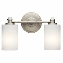 Promo 🎁 Kichler Lighting Joelson 2-Light Medium E-26 LED Bath Light in Brushed Nickel ✨