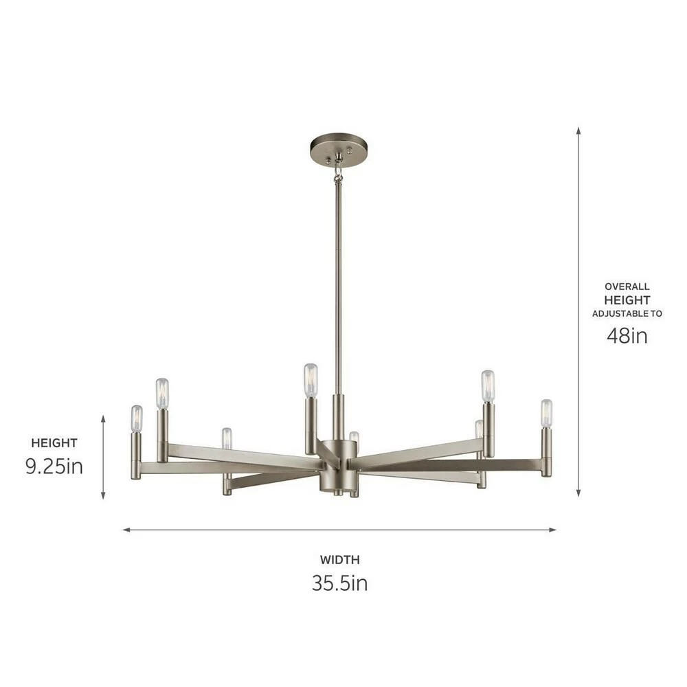 Best deal π― Kichler Lighting Erzo 60W 8-Light Chandelier in Satin Nickel βοΈ 4 Best deal π― Kichler Lighting Erzo 60W 8-Light Chandelier in Satin Nickel βοΈ - Image 2