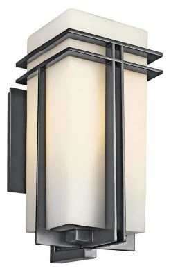 New ❤️ Kichler Lighting Tremillo 150W 1-Light Outdoor Wall Light in Black 🔔
