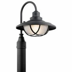 Budget 🔔 Kichler Lighting Harvest Ridge 100W 1-Light Post Mount Lantern in Textured Black 🔔