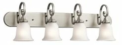 Top 10 👏 Kichler Lighting Monroe™ 100W 4-Light Medium Base Incandescent Bath Vanity in Brushed Nickel ⭐