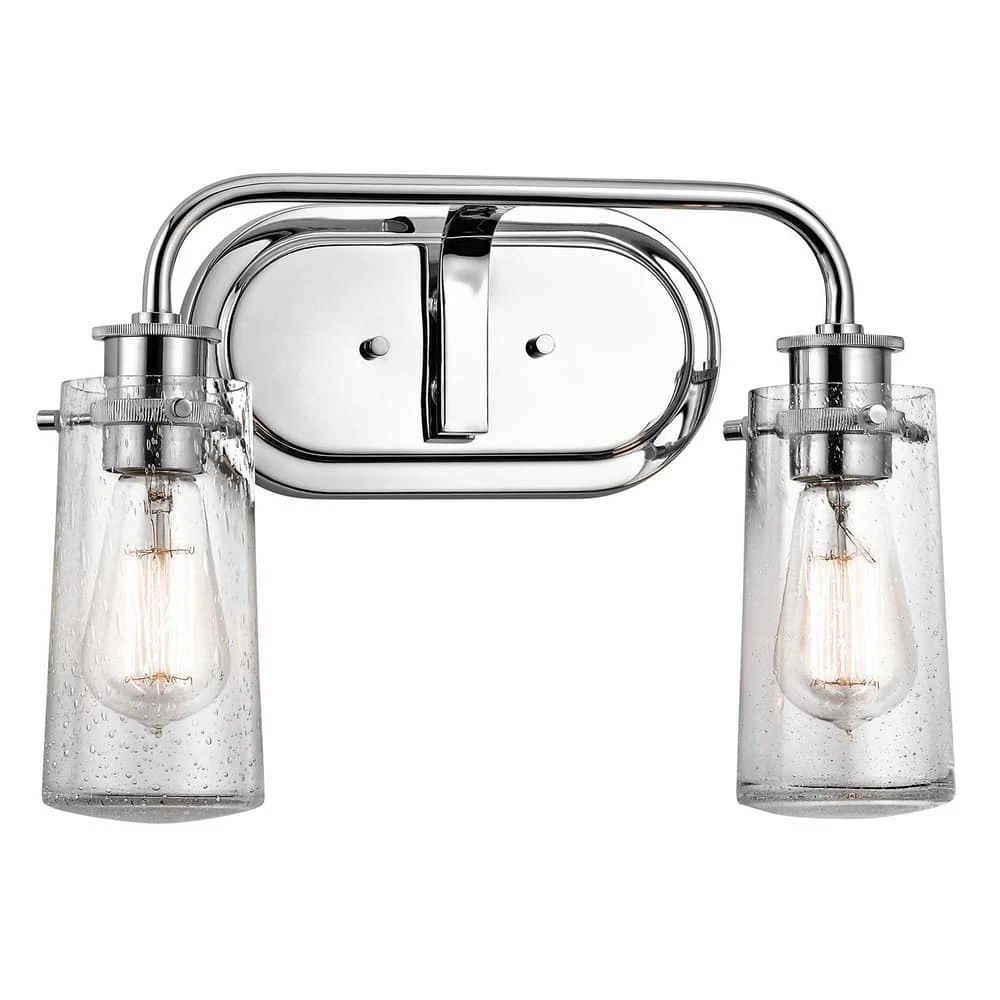 Brand new ✨ Kichler Lighting Braelyn 2-Light Bathroom Light in Polished Chrome ✨ 3 Brand new ✨ Kichler Lighting Braelyn 2-Light Bathroom Light in Polished Chrome ✨