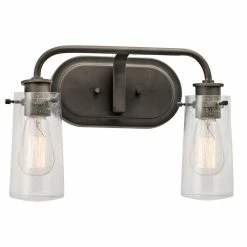 Best Sale 🛒 Kichler Lighting Braelyn 2-Light Bath Light in Olde Bronze 🤩
