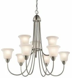 New 😉 Kichler Lighting Nicholson 100W 9-Light Medium Incandescent Chandelier in Brushed Nickel ⌛