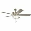 Outlet ✔️ Kichler Lighting Basics Pro Select 52 in. 5-Blade 3-Light LED Ceiling Fan in Brushed Nickel 🧨