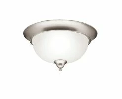 Coupon 🔔 Kichler Lighting Dover 6-1/4 x 13-1/4 in. 60 W 2-Light Medium Flush Mount Ceiling Fixture in Brushed Nickel 😍