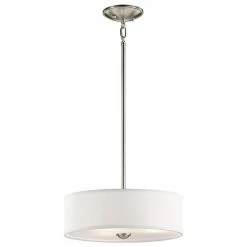 Outlet ✨ Kichler Lighting Shailene™ 100W 3-Light Medium Incandescent Semi-Flush Ceiling Light in Brushed Nickel 🥰