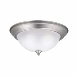 Cheapest 🔥 Kichler Lighting Signature 6 x 13-1/2 in. 60 W 2-Light Medium Flush Mount Ceiling Fixture in Brushed Nickel 😍
