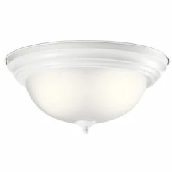 Flash Sale 🛒 Kichler Lighting 13-1/4 in. 120W 2-Light Medium E-26 Incandescent Flush Mount Ceiling Fixture in White 😉