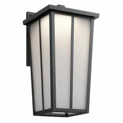 Coupon 👏 Kichler Lighting Amber Valley 17W 1-Light Integrated LED Outdoor Wall Sconce in Textured Black 🥰