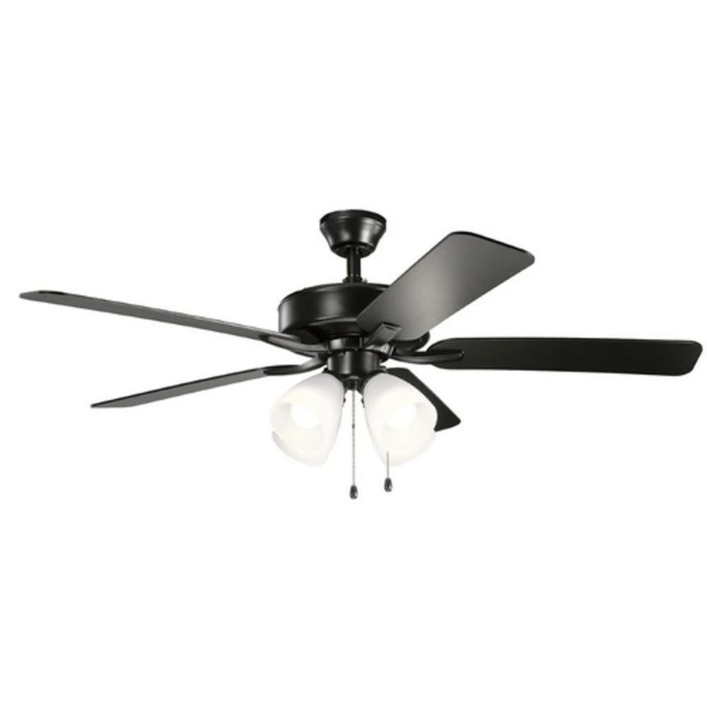 Outlet β€οΈ Kichler Lighting Basics Pro Premier 52W 4-Light 5-Blade LED Ceiling Fan in Satin Black π 3 Outlet β€οΈ Kichler Lighting Basics Pro Premier 52W 4-Light 5-Blade LED Ceiling Fan in Satin Black π