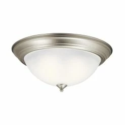 Best deal ⭐ Kichler Lighting Signature 6-1/2 x 15-1/2 in. 60 W 3-Light Medium Flush Mount Ceiling Fixture in Brushed Nickel ✔️