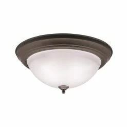 Top 10 🛒 Kichler Lighting Signature 6-1/2 x 15-1/2 in. 60 W 3-Light Medium Flush Mount Ceiling Fixture in Old Bronze 🎉