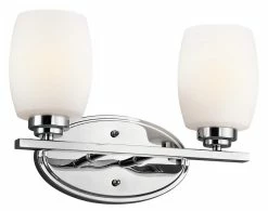 Flash Sale 👍 Kichler Lighting Eileen 100W 2-Light Bath Vanity Fixture in Polished Chrome 🧨