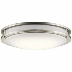 Best Pirce 🛒 Kichler Lighting 1-Light LED Ceiling Light with White Acrylic Glass in Brushed Nickel 🤩
