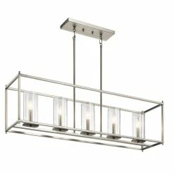 Buy 😀 Kichler Lighting Crosby 300W 5-Light Candelabra E-12 Incandescent Chandelier in Brushed Nickel 👏