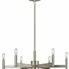 Hot Sale 🛒 Kichler Lighting Erzo 60W 6-Light Candelabra E-12 Incandescent Chandelier in Satin Nickel 🧨 -Kichler Lighting shop Query 310
