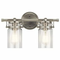 Top 10 🔥 Kichler Lighting Brinley 75W 2-Light Medium E-26 Incandescent Vanity Fixture in Brushed Nickel 🧨