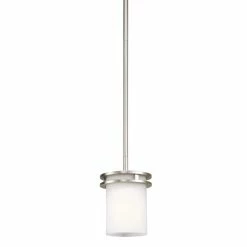 New 👏 Kichler Lighting Hendrik 7-1/2 in. 100 W 1-Light Medium Mini Pendant in Brushed Nickel ⭐
