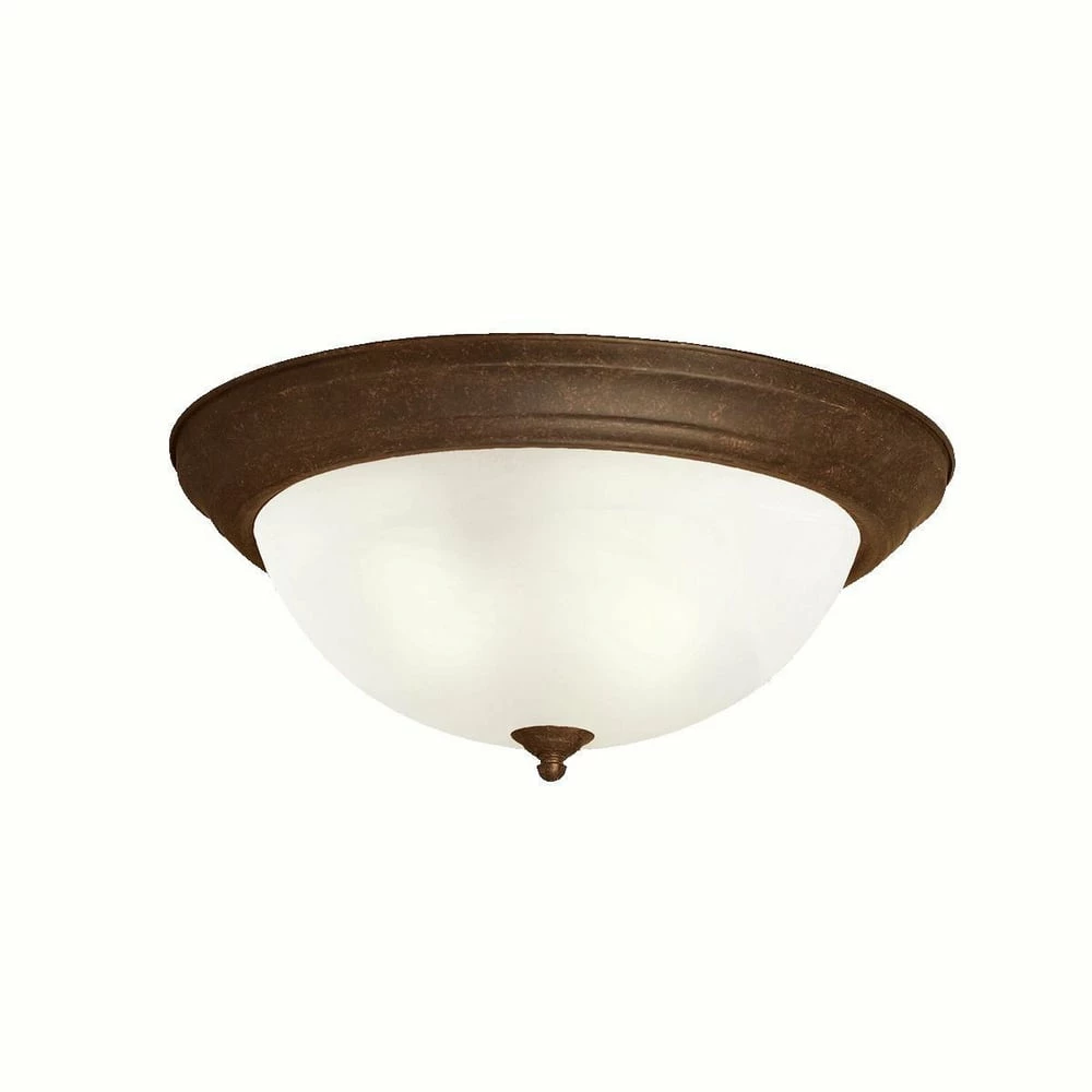 New π Kichler Lighting 6-1/4 x 15-1/4 in. 60 W 3-Light Medium Flush Mount Ceiling Fixture in Tannery Bronze π 3 New π Kichler Lighting 6-1/4 x 15-1/4 in. 60 W 3-Light Medium Flush Mount Ceiling Fixture in Tannery Bronze π