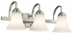 Coupon 🎉 Kichler Lighting Keiran 100W 3-Light Medium Base Incandescent Bath Vanity in Brushed Nickel 🛒