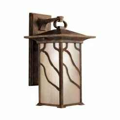 Hot Sale ⭐ Kichler Lighting Morris 100W 1-Light Medium E-26 Incandescent Wall Lantern in Distressed Copper 🎁