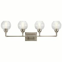 Cheap 🌟 Kichler Lighting Niles 10-3/4 in. 60W 4-Light Medium E-26 Base Bath Vanity Light in Antique Pewter 🔔
