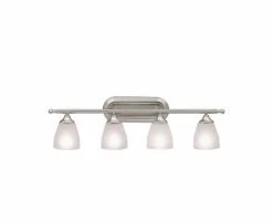 Wholesale ⭐ Kichler Lighting Ansonia 5-1/2 in. 100 W 4-Light Medium Bath Bracket in Brushed Nickel 🔥