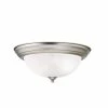 New 😉 Kichler Lighting 6 x 13-1/4 in. 60 W 2-Light Medium Flush Mount Ceiling Fixture in Brushed Nickel 👏 -Kichler Lighting shop Query 364