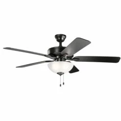 Brand new 🎉 Kichler Lighting Basics Pro Select 52W 3-Light 5-Blade LED Ceiling Fan in Satin Black ✨