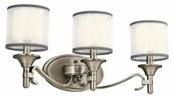 Hot Sale 👏 Kichler Lighting Lacey 60W 3-Light Candelabra Bracket Fixture in Antique Pewter ⭐