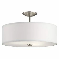 Kichler Lighting shop 31 Best Sale 🌟 Kichler Lighting Shailene™ 75W 3-Light Medium E-26 Incandescent Semi-Flush Mount Ceiling Fixture in Brushed Nickel 🌟