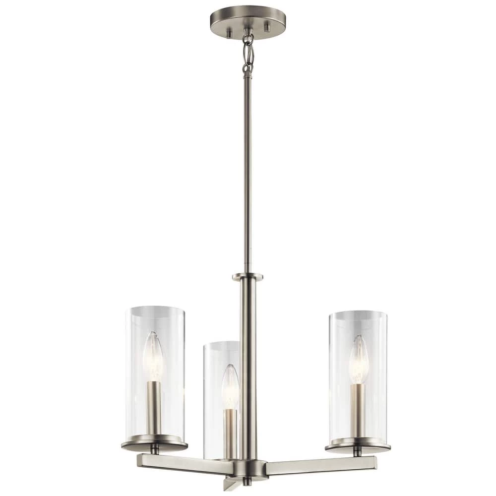 Budget โค๏ธ Kichler Lighting Crosby 60W 3-Light Chandelier in Brushed Nickel ๐ฅ 3 Budget โค๏ธ Kichler Lighting Crosby 60W 3-Light Chandelier in Brushed Nickel ๐ฅ