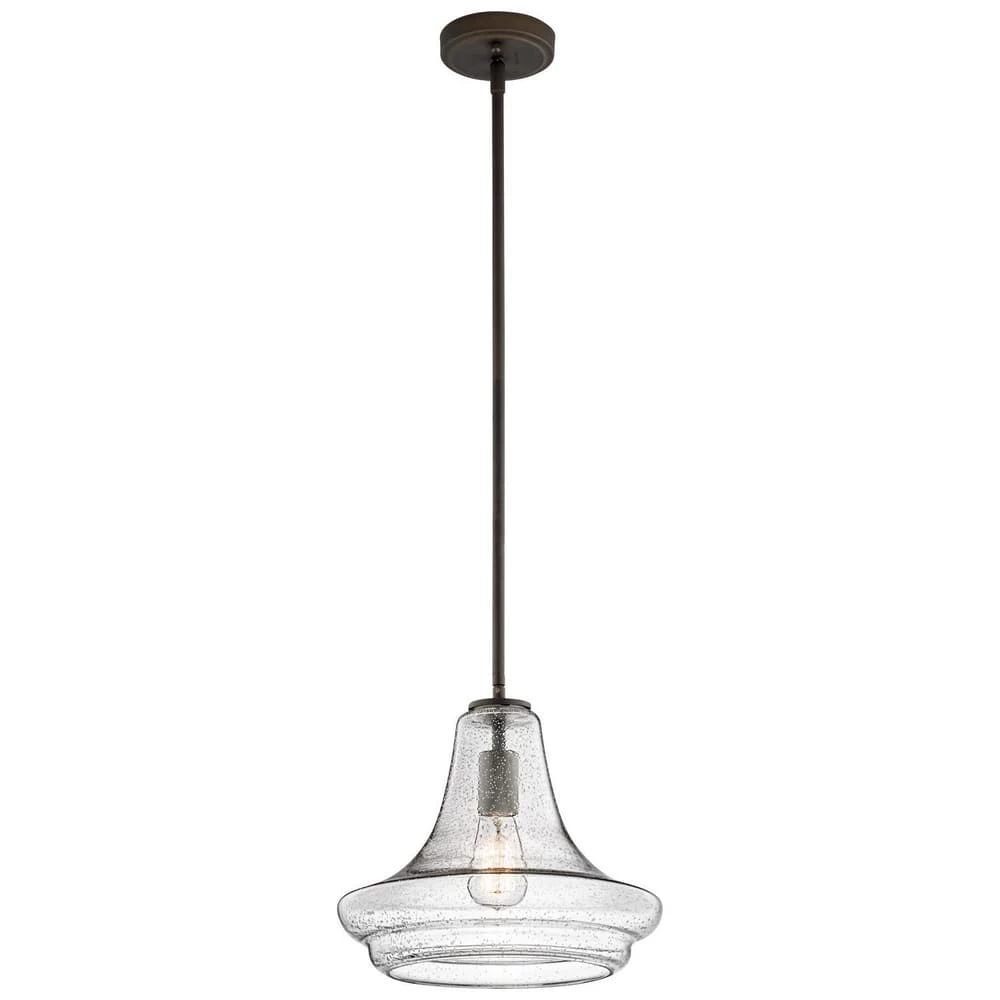 Discount ๐ Kichler Lighting Everly 12-1/2 in. 100W 1-Light Medium Base Incandescent Pendant in Olde Bronze ๐ 3 Discount ๐ Kichler Lighting Everly 12-1/2 in. 100W 1-Light Medium Base Incandescent Pendant in Olde Bronze ๐