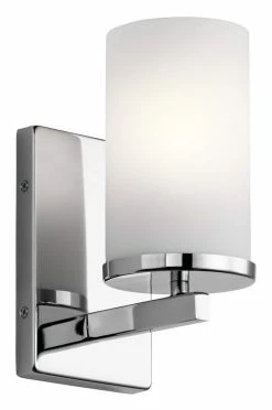 Best Pirce 😉 Kichler Lighting Crosby 30W 1-Light Wall Sconce in Polished Chrome ✔️