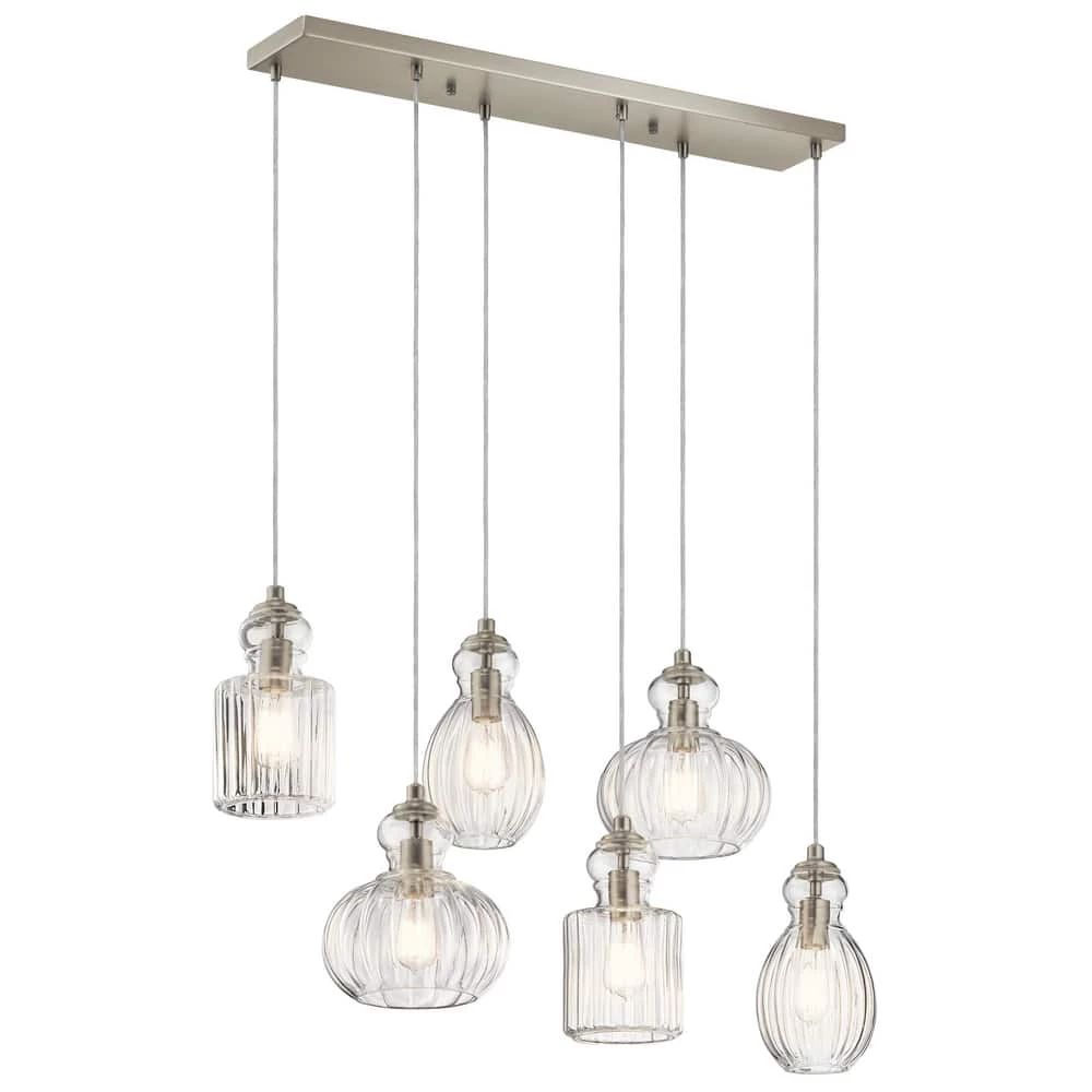 Buy ⌛ Kichler Lighting Riviera™ 75W 6-Light Medium E-26 Incandescent Chandelier in Brushed Nickel 🧨 3 Buy ⌛ Kichler Lighting Riviera™ 75W 6-Light Medium E-26 Incandescent Chandelier in Brushed Nickel 🧨