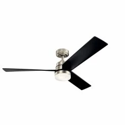 Deals 🛒 Kichler Lighting Spyn 63W 1-Light 3-Blade LED Ceiling Fan in Brushed Nickel 🥰