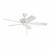 Coupon 💯 Kichler Lighting Canfield Patio Collection 5-Blade Ceiling Fan in White 👏 -Kichler Lighting shop Query 439