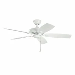 Coupon 💯 Kichler Lighting Canfield Patio Collection 5-Blade Ceiling Fan in White 👏