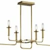 Cheapest 💯 Kichler Lighting Alden 17-1/2 in. 6-Light Linear Chandelier in Natural Brass ⭐ -Kichler Lighting shop Query 442