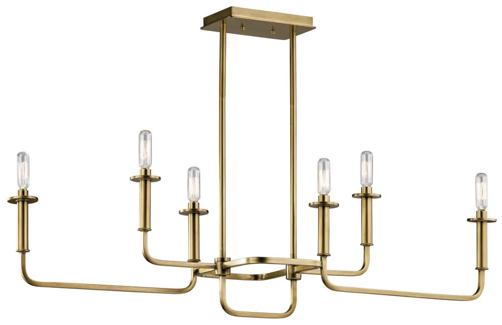 Cheapest π― Kichler Lighting Alden 17-1/2 in. 6-Light Linear Chandelier in Natural Brass β 3 Cheapest π― Kichler Lighting Alden 17-1/2 in. 6-Light Linear Chandelier in Natural Brass β