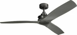Cheap 🎉 Kichler Lighting Ried™ 61W 3-Blade Ceiling Fan in Anvil Iron ⌛