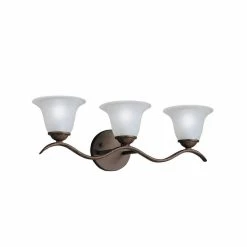 Cheap 😍 Kichler Lighting Dover 100W 3-Light Medium Base Wall Sconce in Tannery Bronze 🤩