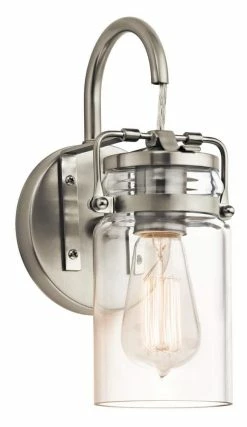 Coupon 🎉 Kichler Lighting Brinley 100W 1-Light Wall Sconce in Brushed Nickel 🔥