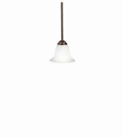 Promo 👏 Kichler Lighting Dover 100 W 1-Light Medium Pendant with Etched Seedy in Tannery Bronze 👍